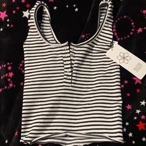 Black and White striped tank top
